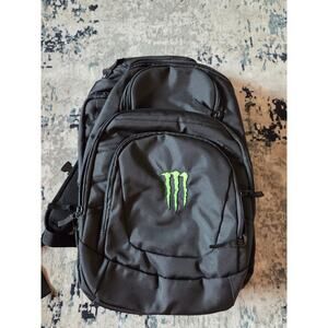 NEW Monster Energy Laptop Backpack Tactical Bag Black Green Embroidered‎ Logo